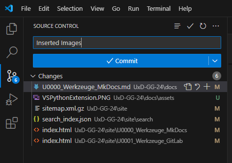 VS Extension Menu