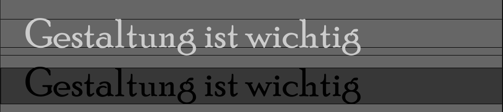 Schriftschnitt mit p-, Grund- und h-Linie