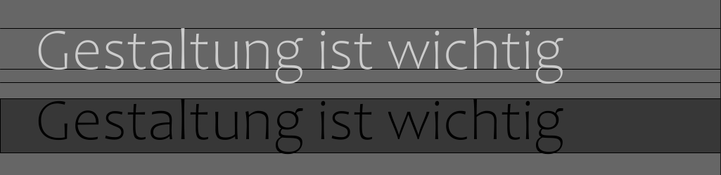 Schriftschnitt mit p-, Grund- und h-Linie