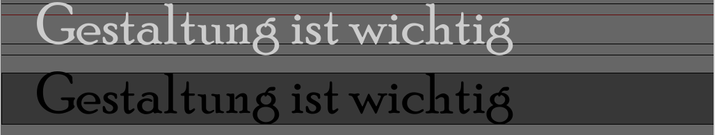 Schriftschnitt Fake x-Linie