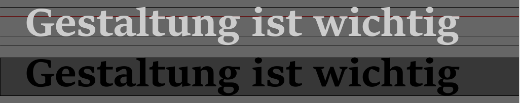 Schriftschnitt Fake x-Linie