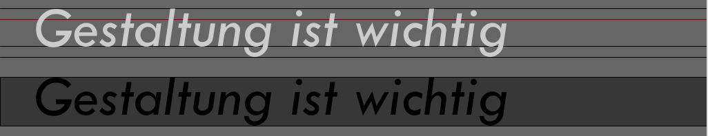 Schriftschnitt Fake x-Linie