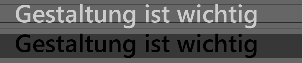 Schriftschnitt Fake x-Linie